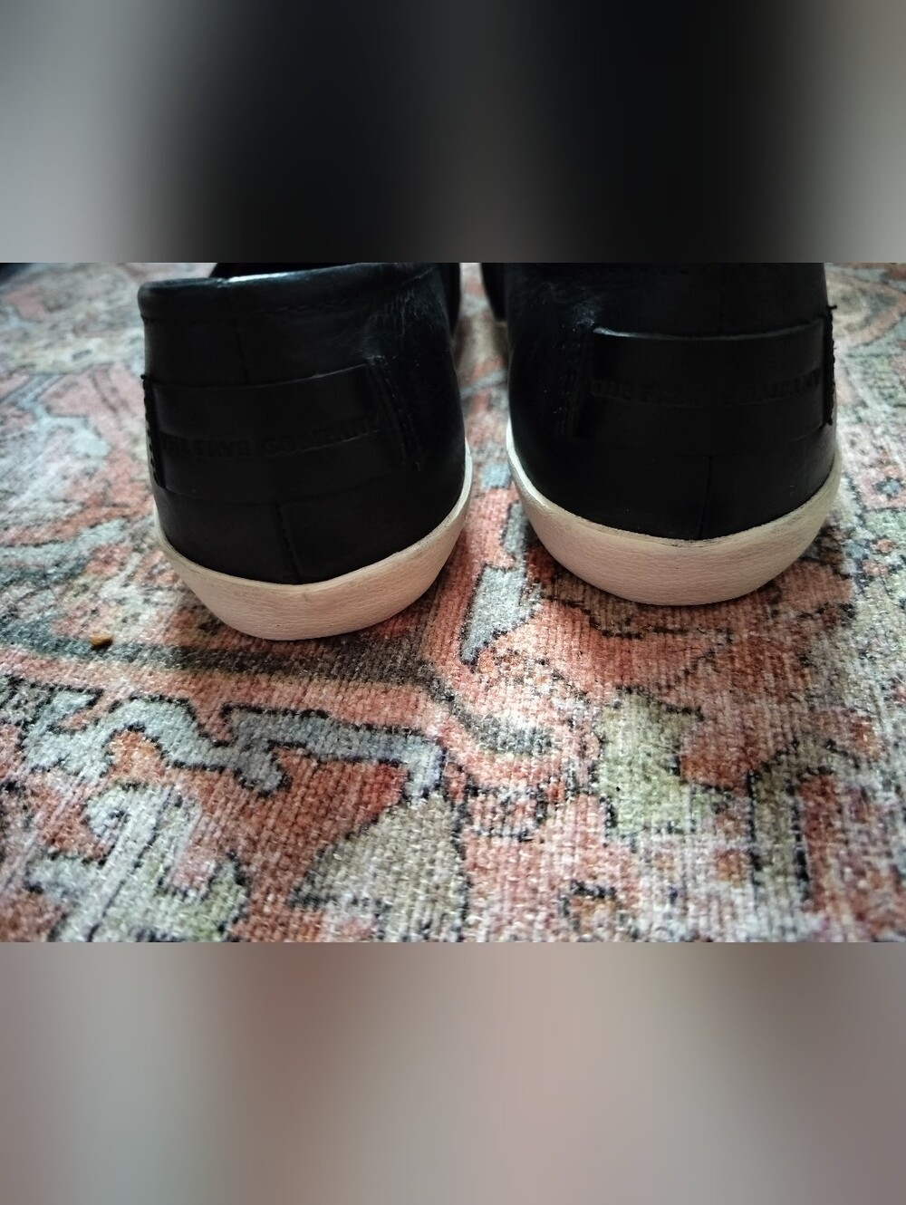 EUC Frye Black Dylan Slip On Leather Sneakers White Platform - 7.5 8 8.5 - Picture 6 of 8